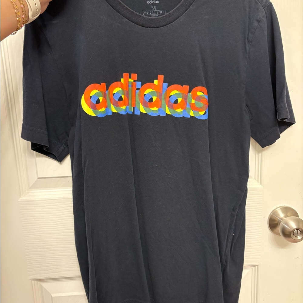 Adidas navy blue Short Sleeve Tee with Vibrant Logo